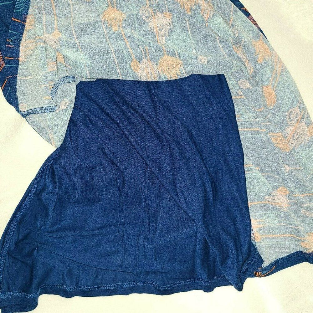 Free People Blue Peacock feather print Lined Halter Dress Boho Extra Small XS - Picture 6 of 11